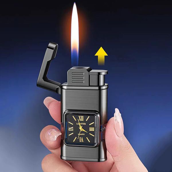 Bật lửa kèm đồng hồ 2 chế độ lửa thời trang HF631