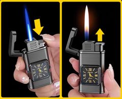 Bật lửa kèm đồng hồ 2 chế độ lửa thời trang HF631
