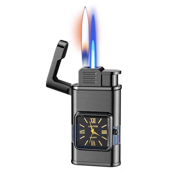 Bật lửa kèm đồng hồ 2 chế độ lửa thời trang HF631