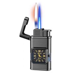 Bật lửa kèm đồng hồ 2 chế độ lửa thời trang HF631