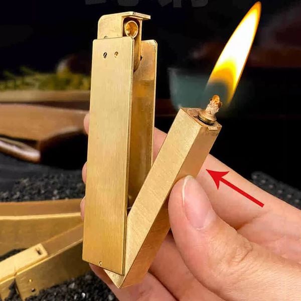 Bật lửa xăng đá đồng thủ công TC34