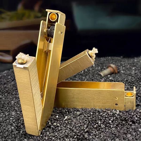 Bật lửa xăng đá đồng thủ công TC34