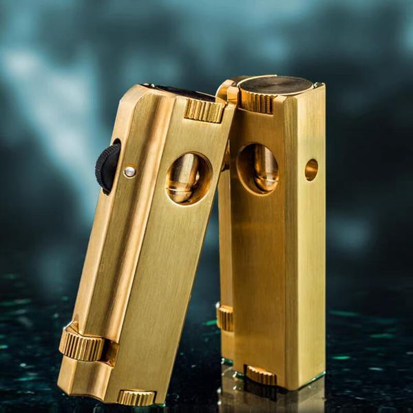 Bật lửa thủ công Đồng nguyên khối độc lạ TC27