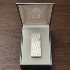 Bật lửa Dunhill vân kim cương nổi bọc bạc  DHI41