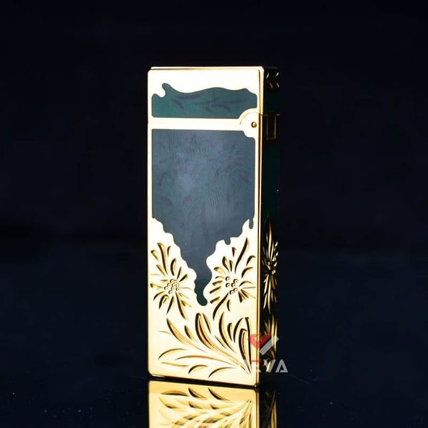 Bật Lửa Dunhill Hồng Kông Sơn Mài Bọc Viền Khắc Hoa Văn DHL05
