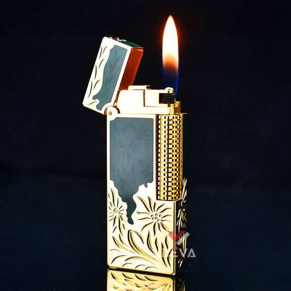 Bật Lửa Dunhill Hồng Kông Sơn Mài Bọc Viền Khắc Hoa Văn DHL05