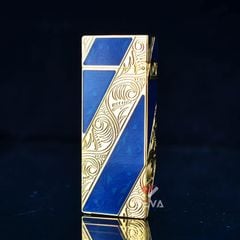 Bật Lửa Dunhill Hồng Kông Sơn Mài Kẻ Chéo Khắc Hoa Văn DHL06