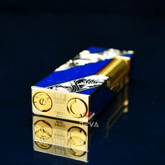Bật Lửa Dunhill Hồng Kông Sơn Mài Kẻ Chéo Khắc Hoa Văn DHL06