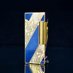 Bật Lửa Dunhill Hồng Kông Sơn Mài Kẻ Chéo Khắc Hoa Văn DHL06