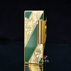 Bật Lửa Dunhill Hồng Kông Sơn Mài Kẻ Chéo Khắc Hoa Văn DHL06