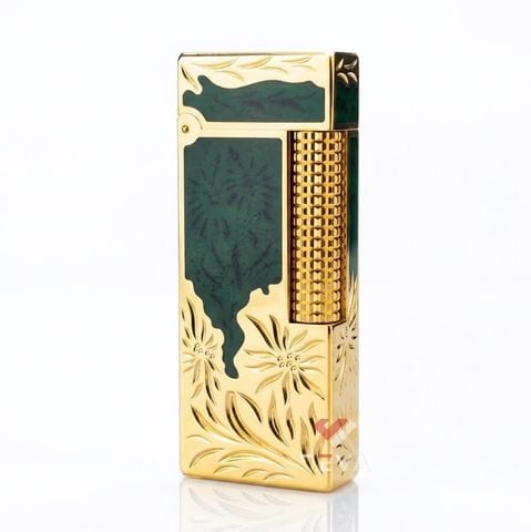 Bật Lửa Dunhill Hồng Kông Sơn Mài Bọc Viền Khắc Hoa Văn DHL05