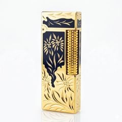 Bật Lửa Dunhill Hồng Kông Sơn Mài Bọc Viền Khắc Hoa Văn DHL05