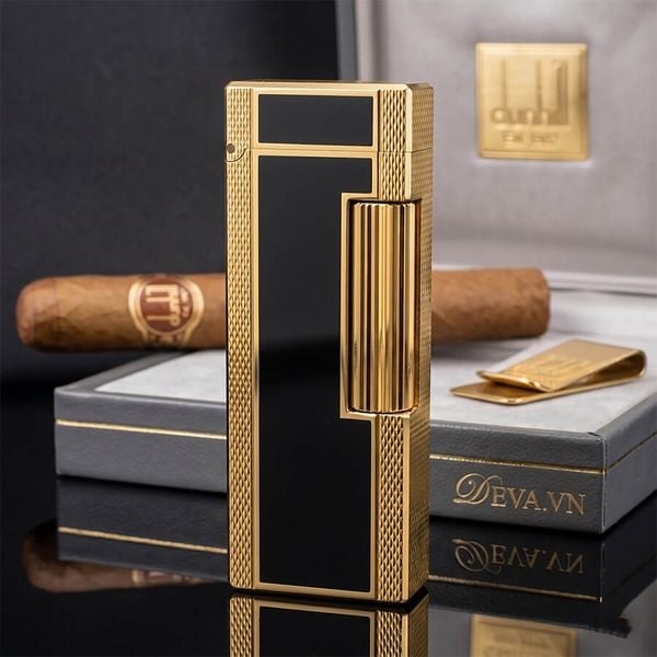 Dunhill Sơn Mài Vân Kim Cương Mạ Vàng Cạnh DHI03