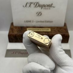 S.T. Dupont Ligne 2 (2 Lỗ) - Bọc Vàng 20 Microns - Họa Tiết Vân Kim Cương Diamond Head DPH120