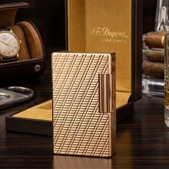 S.T. Dupont Ligne 1 (1 Lỗ Cao) - Bọc Vàng 20 Microns - Thiết Kế Classic Bệ Vệ DPH69