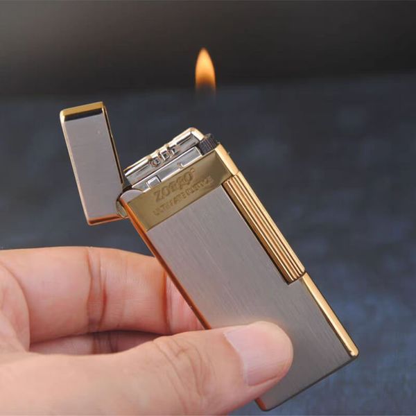 Bật lửa ga đá Zorro siêu mỏng vân xước số giới hạn ZC10