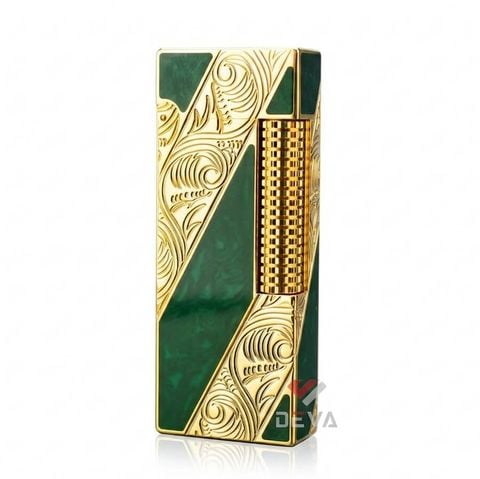 Bật Lửa Dunhill Hồng Kông Sơn Mài Kẻ Chéo Khắc Hoa Văn DHL06