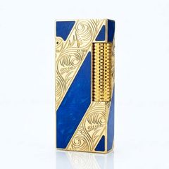 Bật Lửa Dunhill Hồng Kông Sơn Mài Kẻ Chéo Khắc Hoa Văn DHL06