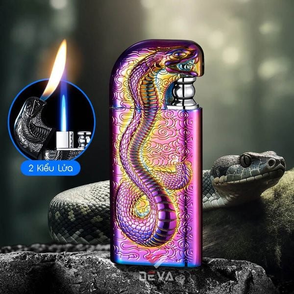 Bật lửa gas Boku 2 chế độ lửa hoa văn hổi hình con vật