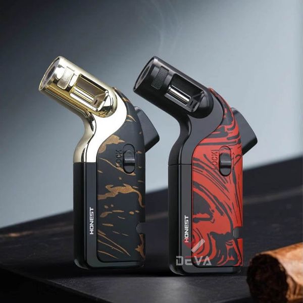 Bật lửa gas chính hãng Honest khò 1 tia có khoá an toàn kèm đục Cigar BCZ857