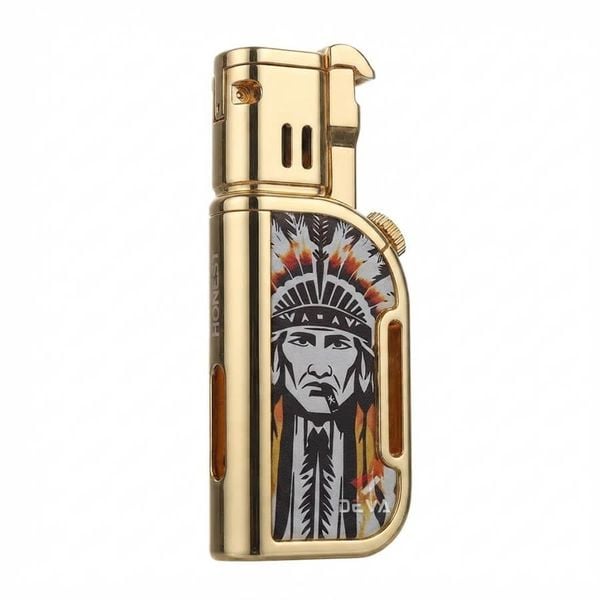 Bật lửa gas đá Honest 2 kiểu lửa kèm đục kép cho Cigar BCZ 832