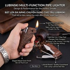 Bật lửa hút tẩu vân gỗ Lubinski Sk 28