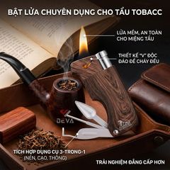 Bật lửa hút tẩu vân gỗ Lubinski Sk 28