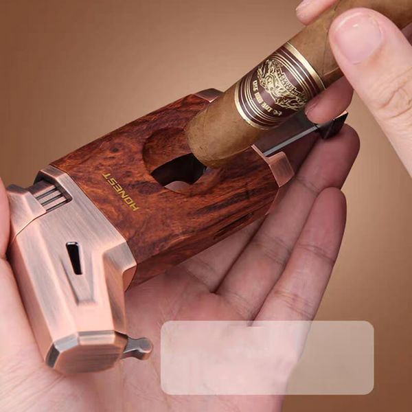 Bật lửa ga Honest khò 1 tia kèm dao cắt chữ V BCZ 803