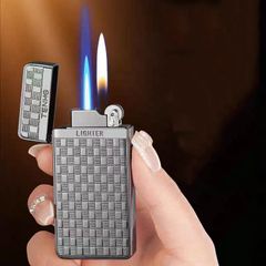 Bật lửa gas đá 2 kiểu lửa ô cửa trong suốt TH-636