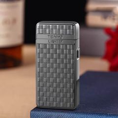 Bật lửa gas đá 2 kiểu lửa ô cửa trong suốt TH-636