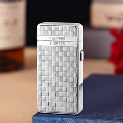 Bật lửa gas đá 2 kiểu lửa ô cửa trong suốt TH-636