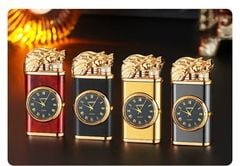 Bật lửa gas 2 chế độ lửa có đồng hồ các hình  DT19