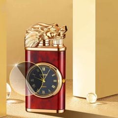 Bật lửa gas 2 chế độ lửa có đồng hồ các hình  DT19