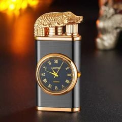 Bật lửa gas 2 chế độ lửa có đồng hồ các hình  DT19