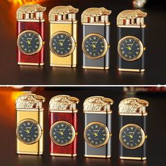 Bật lửa gas 2 chế độ lửa có đồng hồ các hình  DT19