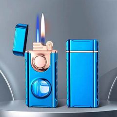 Bật lửa gas đá 2 phong cách lửa bình gas trong suốt TH-617