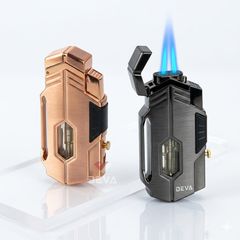 Bật lửa khò 2 tia chéo Cohiba ga trong suốt kèm đục COB 160