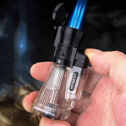 Bật lửa khò 3 tia bình ga trong suốt Honest BCZ 777