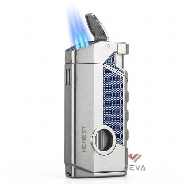 Bật lửa ga Honest khò 3 tia chéo kèm đục BCZ 795