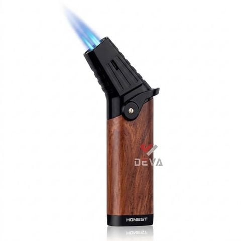 Bật lửa chính hãng Honest khò 3 tia kèm ô cửa quan sát gas BCZ 831