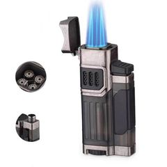 Bật lửa chính hãng Cohiba khò 4 tia kèm đục và kệ Cigar COB 182