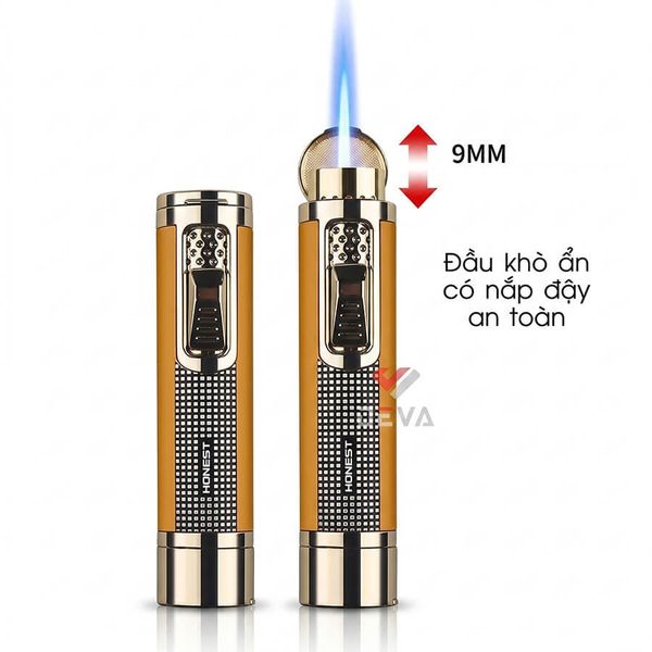 Bật lửa gas Honest khò đại 1 tia kèm que xiên và đục Cigar Cigar BCZ 852
