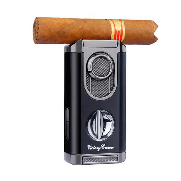 Bật lửa khò 3 tia Lubinski kèm cắt Cigar YJA 10040