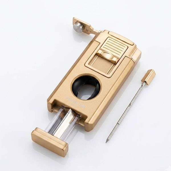 Bật lửa khò 2 tia Lubinski kèm dao cắt chữ V và đục Cigar YJA 10056