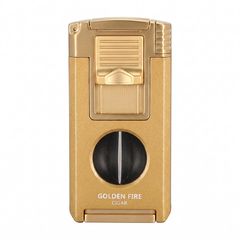 Bật lửa khò 2 tia Lubinski kèm dao cắt chữ V và đục Cigar YJA 10056