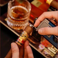 Bật lửa khò 2 tia Lubinski kèm dao cắt chữ V và đục Cigar YJA 10056