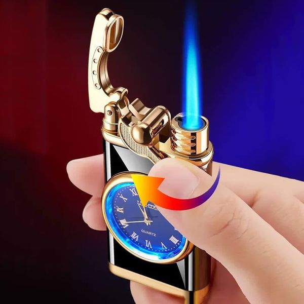 Bật lửa khò cần gạt kèm đồng hồ DCT05