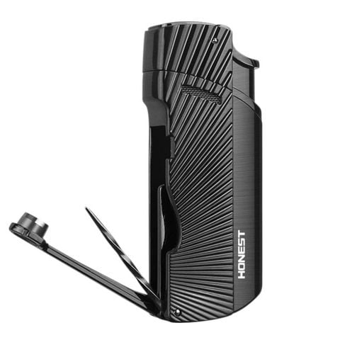 Bật lửa chính hãng Honest khò 1 tia kèm đục và xiên Cigar BCZ 847
