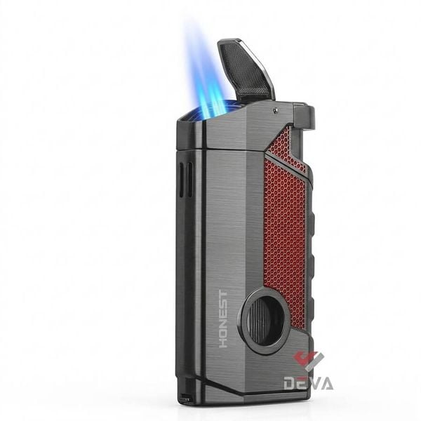 Bật lửa ga Honest khò 3 tia chéo kèm đục BCZ 795