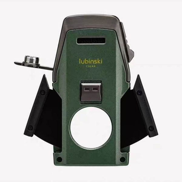 Bật lửa chính hãng Lubinski khò 2 tia kèm dao cắt và đục Cigar YJA-10067